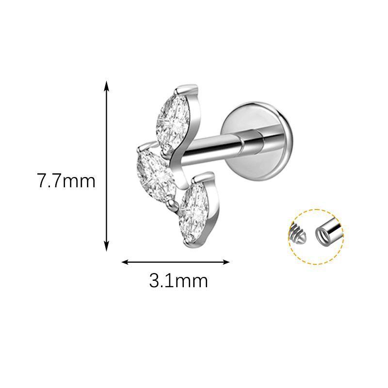 Fashion Gold Plated Titanium Alloy Geometric Trendy Unisex Body Piercing Earrings for Women's Lip Nails Tongue