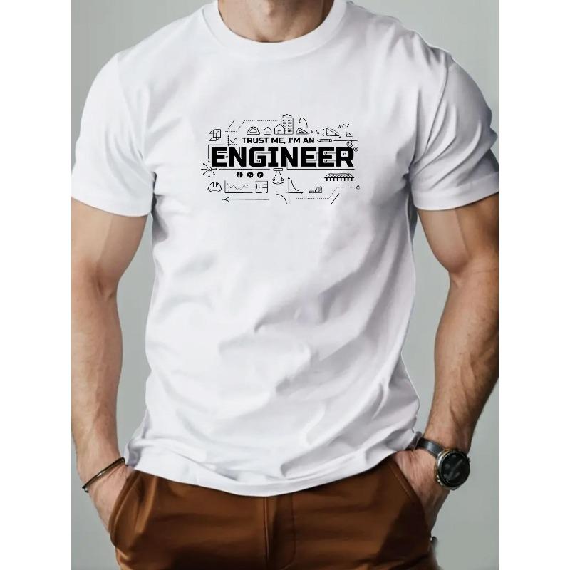 Men'S ENGINEER Graphic Summer Casual Short-Sleeve T-Shirt