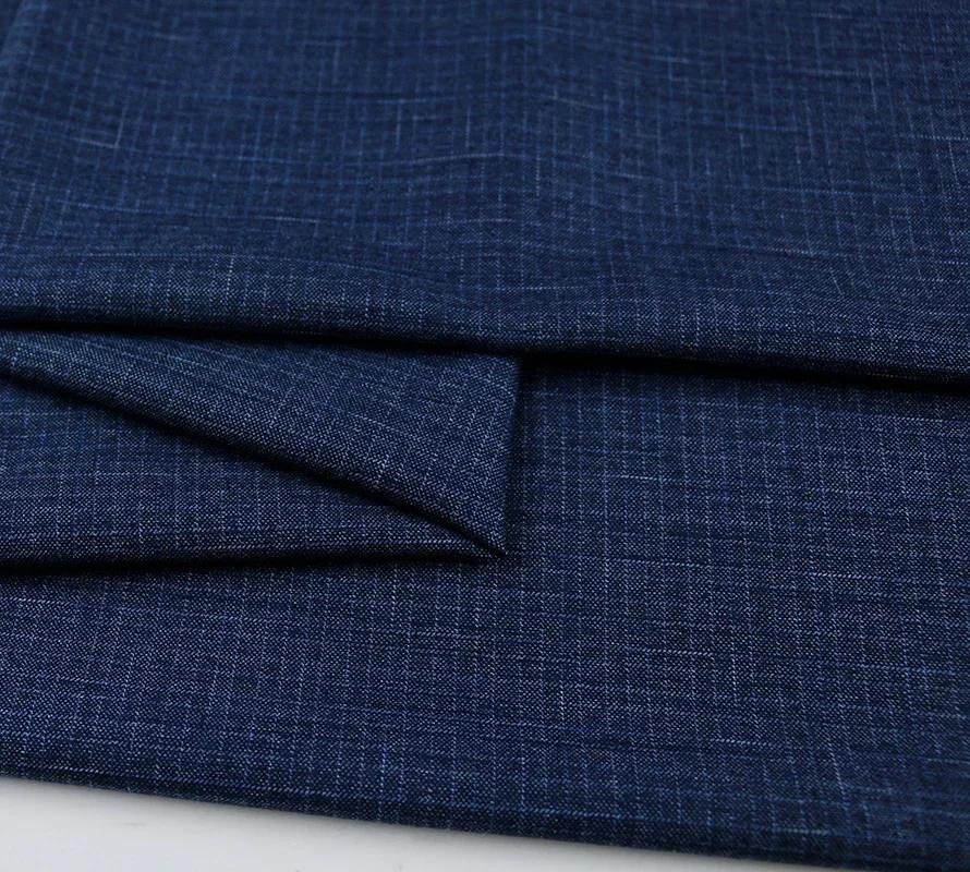 100x150cm Dark Patterned Thin Anti-wrinkle Suit Fabric for Clothes Vest Trousers Sewing Checkered Striped Cloth Black Blue