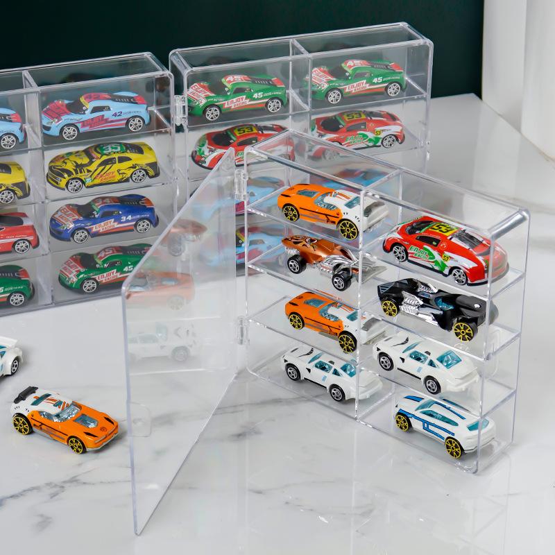 1pc Transparent Collection Rack, Car Model Storage Box, Dust-proof Storage Ornament Display Rack 1:64 Car Display Cabinet