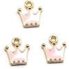 KESYOO 20pcs Crown Charm Pendants Enamel Jewelry Making Charm for DIY Jewelry Making Keychain Ornaments(Pink)