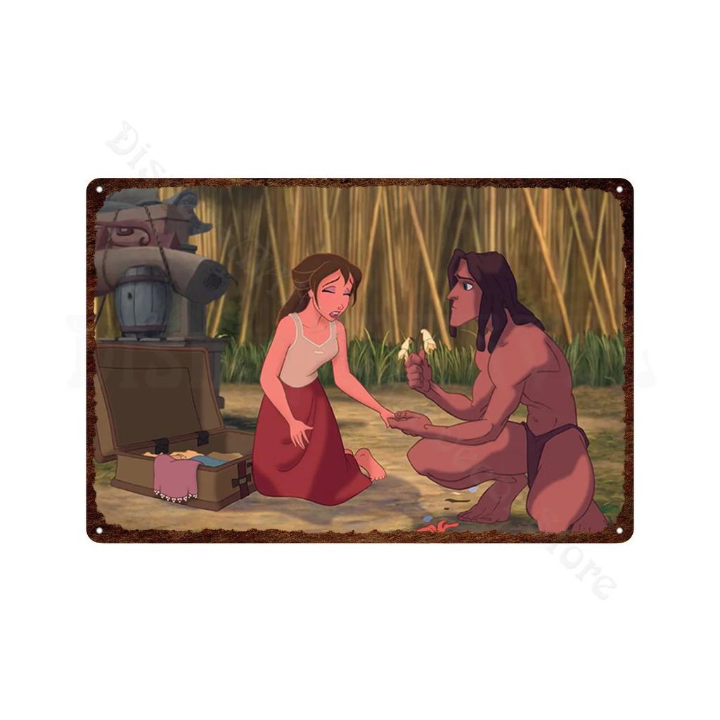 Tarzan Metal Poster Classic Animated Films Vintage Tin Sign Plate Metal Plaque Wall Art Stickers For Room Decor