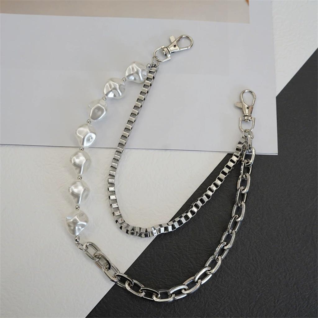 Simple Waist Chain For Women Temperament Pearl Beaded U-Shaped Waist Chain Hip Hop Rock Personality Jeans Chain Accessories