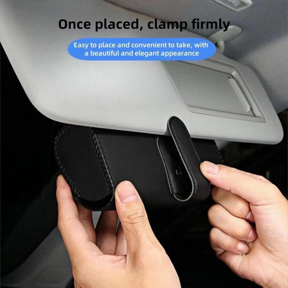 Hand-sewn Visor Glasses Holder High Grade Material Car Sunglasses Bracket  Car Visor Mount