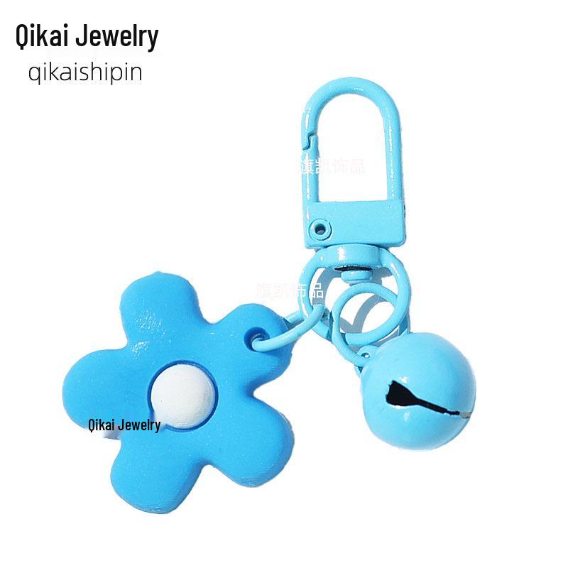 Colorful Fresh Flower Bell Keychain – Handmade Girlish Heart Bag Pendant & Cute Door Ornaments