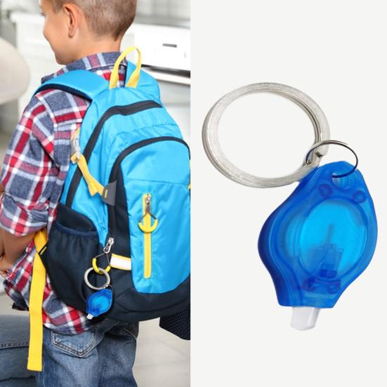 2Pcs Mini LED Flashlights with Key Ring Compact Size Portable Battery Powered Outdoor Camping Bright Tiny Light Emergency Lamps