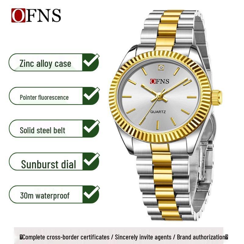 Oufanni Women's Luminous Quartz Waterproof Watch with Steel Band