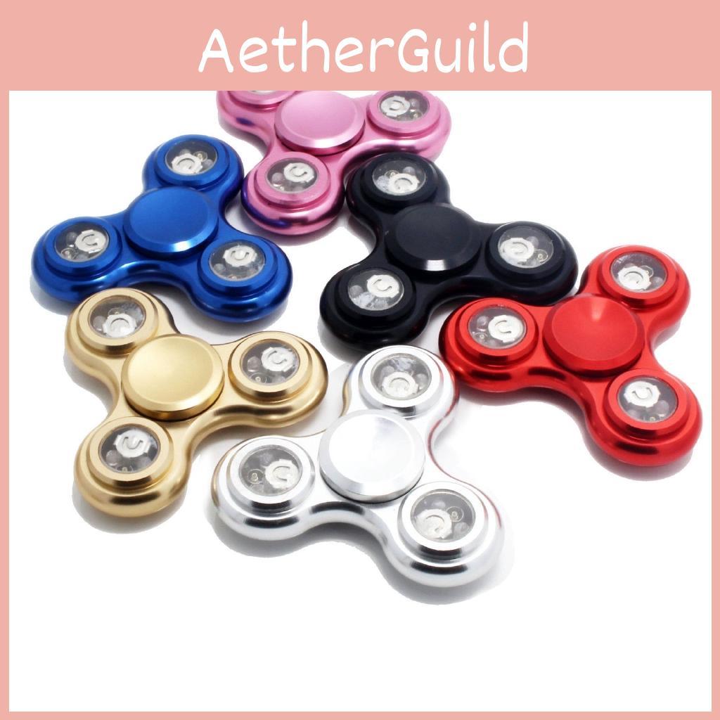 Premium Quality Led Light-up Flashing Fidget Tri-spinner For Anxiety And Stress Relief