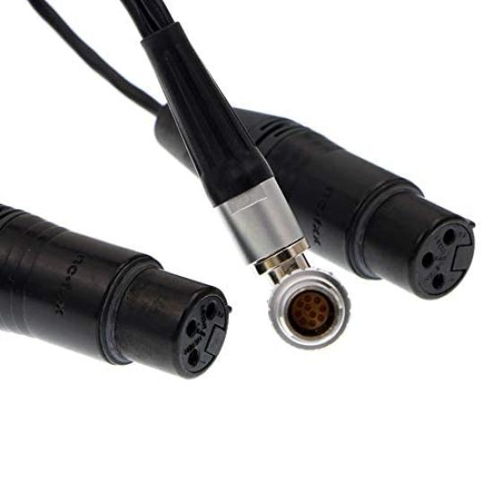 Cables XLR Breakout Audio Input Cable for Atomos Shogun Monitor Right Angle To Dual XLR Female Alvin's Recorder, 10-pin 3-pin