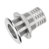 Wasserablassstopfen Durchgangsfitting Ablaufstutzen 316 Edelstahl für Marine Boot Yacht 1 1 2in Schlauch