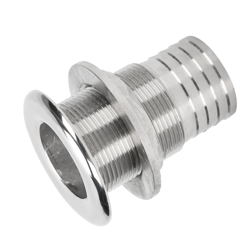 Wasserablassstopfen Durchgangsfitting Ablaufstutzen 316 Edelstahl für Marine Boot Yacht 1 1 2in Schlauch