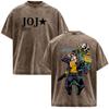 Anime JoJo Bizarre Adventure STEEL BALL RUN Johnny Joestar Magliette Vintage Lavate Uomo Donna Manica Corta Oversize Magliette