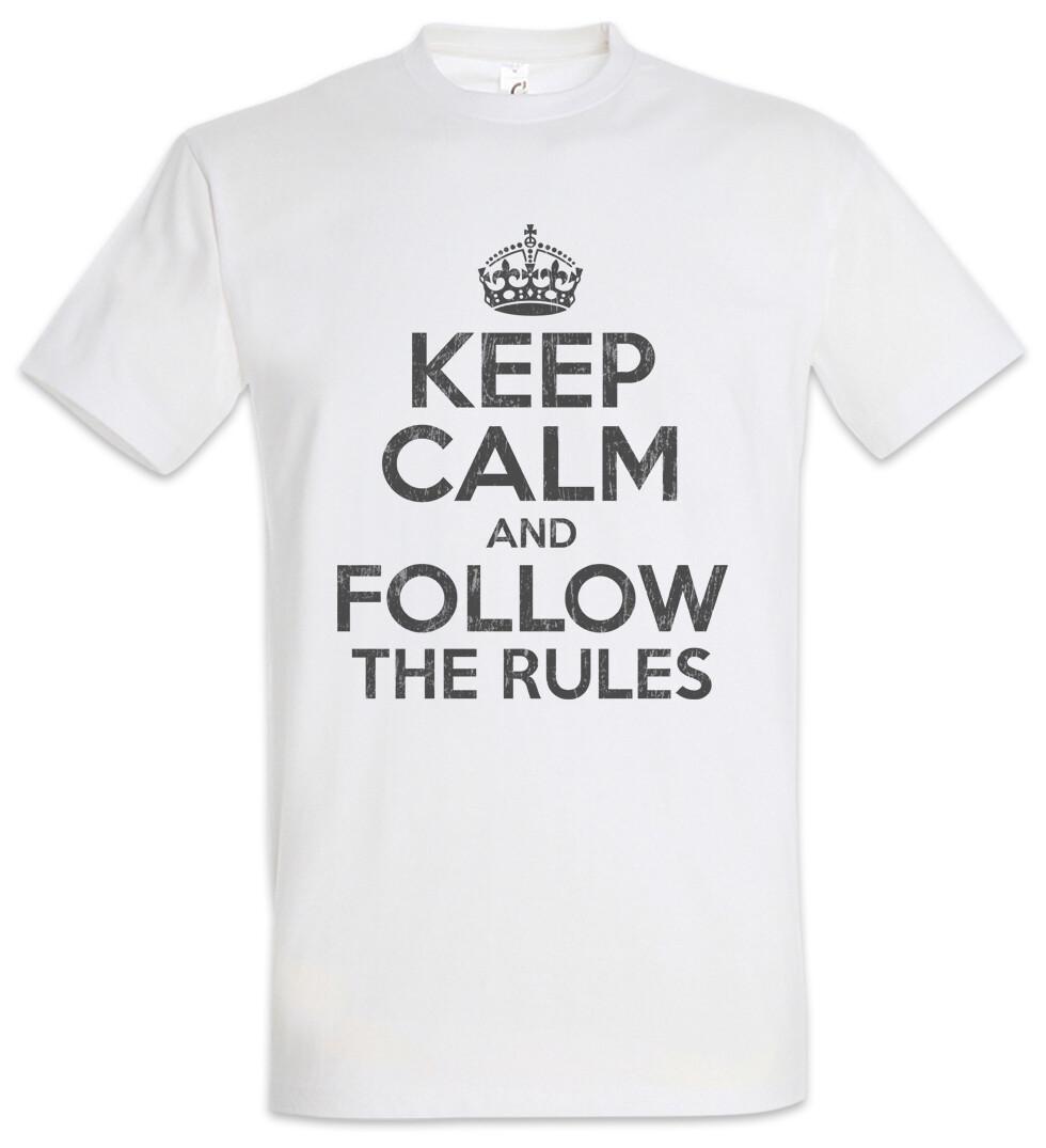 Keep Calm And Follow The Rules T-Shirt Mens Womens Tees Top Fun Ruler Law Lawyer S