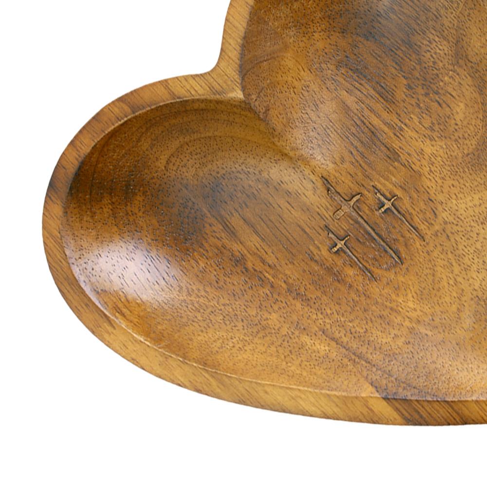 Herz Gebetsschale Holz Handgefertigt Gebetsschale 12 Gebetskarten Gebetsteigschale für Religiöse Heimdekoration und Andachtsgeschenke