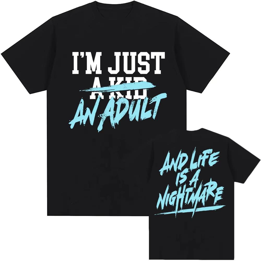 

Im Just A Kid Tshirt SIMPLE PLAN Design Graphic Tshirts Summer Oneck Short Sleeve Cotton Tees Unisex Streetwear Print Merch S