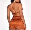2022 Women's Spliced Tassel Sleeveless A-Line Dress