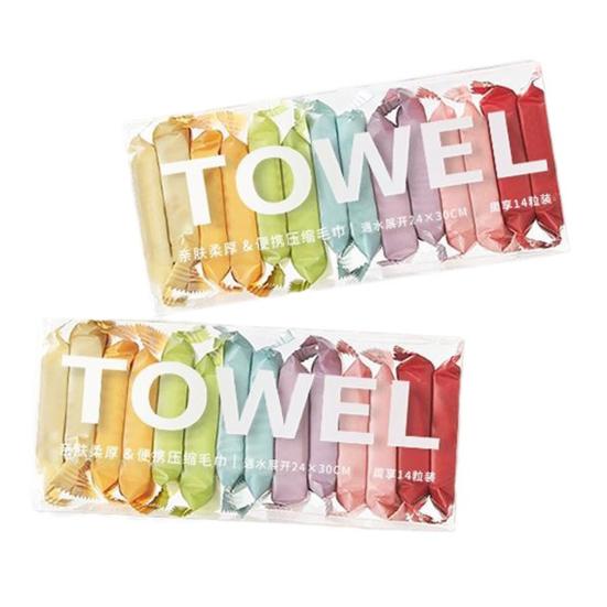 

28 шт. сжатых таблеток для полотенец, одноразовые полотенца для лица, походное влажное полотенце, портативное дорожное полотенце, набор сжатых полотенец для спорта на открытом воздухе 28pcs