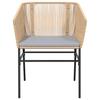 5 Piece Outdoor Dining Set with Cushions Brown Poly Rattan Glass Table
