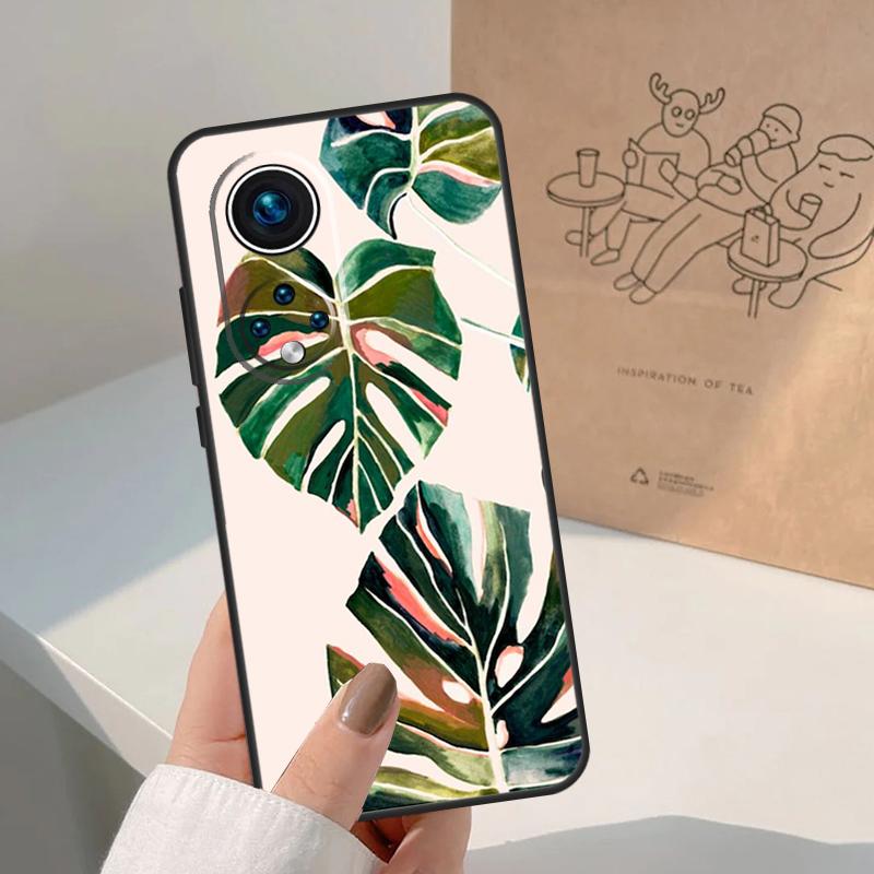 Leaves Monstera Green For Honor Magic 8 Pro 7 6 5 Lite Case For Honor Win RT 200 400 50 70 90 X8b X9a X9b X9c X9d