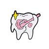 Chic White Toothbrush Brooch: Love Your Smile & Happy Brushing