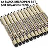 12 PCS Needle Pen, Cherry Blossom, The Same Waterproof Line Drawing Pen, Hand Drawn Design, Art Sketch