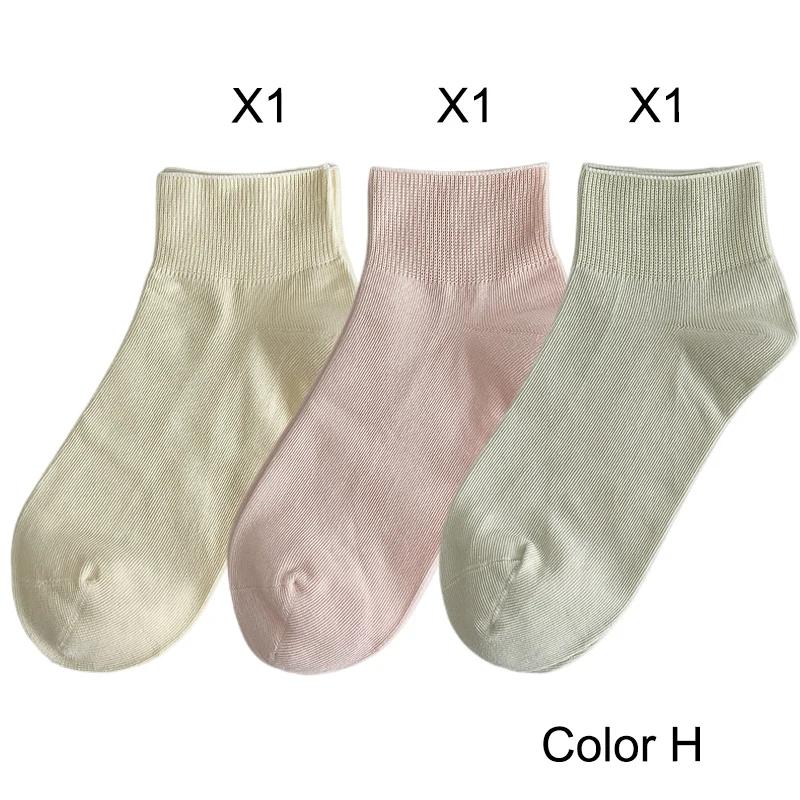 

3 пары женских коротких носков конфетного цвета, летний новый набор однотонных хлопковых носков, дышащие, повседневные, удобные, мягкие, разноцветные носки для женщин One Size