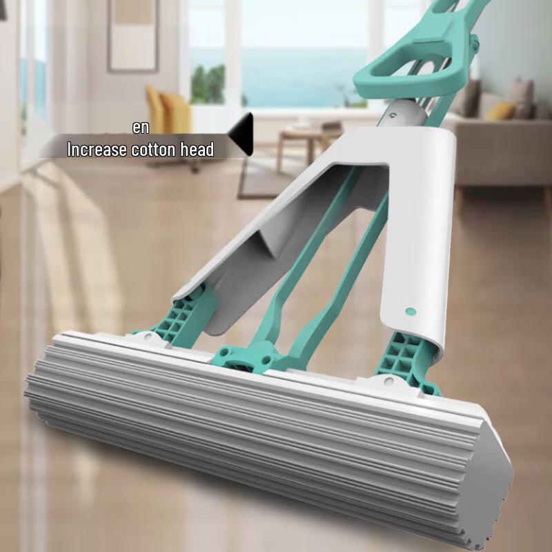 Youlehui Hand-Free PVA Sponge Mop with 3 Refills