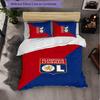 Lyon FC Themed Bedding 3Pcs Duvet Cover Set Decorative Bed Linen For Teen Room Home Decoration
