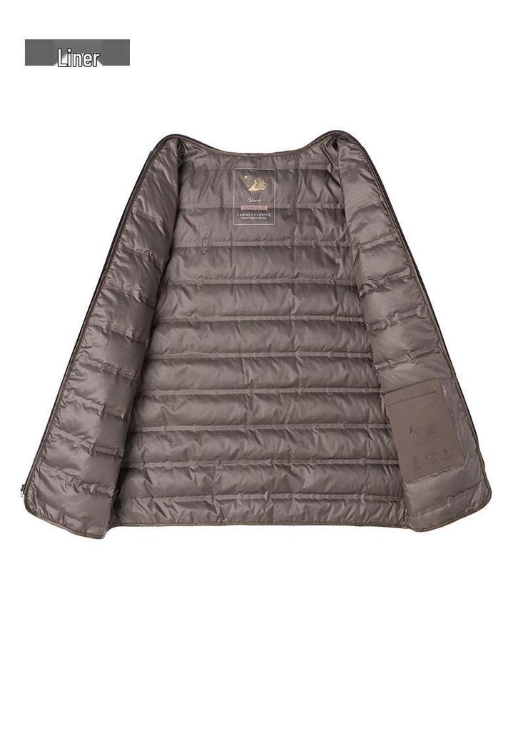 Dad's Wool-Cashmere Double-Faced Jacket with Detachable Down Liner for Autumn/Winter