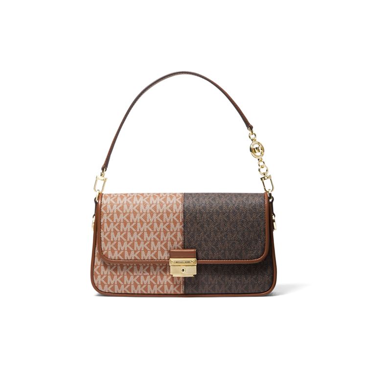 

Michael Kors Mk Bradshaw Vintage Floral Print Gold Buckle Shoulder Bag Women Shoulder Bag Chocolate-Brown 30T1G2BL1B-299 Basic Set (Bag+Dust Bag)