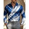 Men's Retro Twill Printed Long Sleeved Shirt with a Collar and Cardigan for Business Banquets, Parties, and Casual Men's Shirts