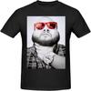 Action Music und Bronson Herren Bequemes Kurzarm-T-Shirt Rundhals Baumwolle Mode T-Shirt Schwarz1