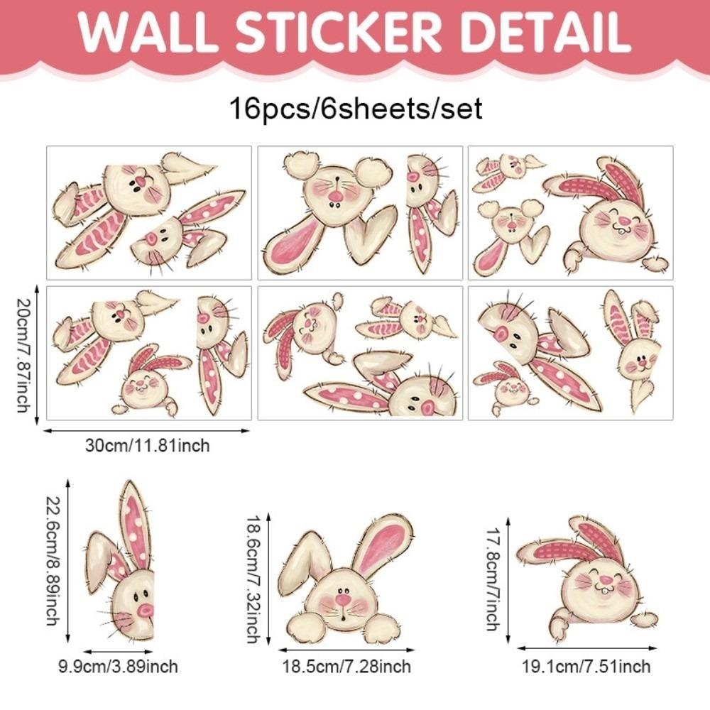 Self-Adhesive Wall Stickers Easter Festival Party Sticker New Bunny Sticker Glass Decoration