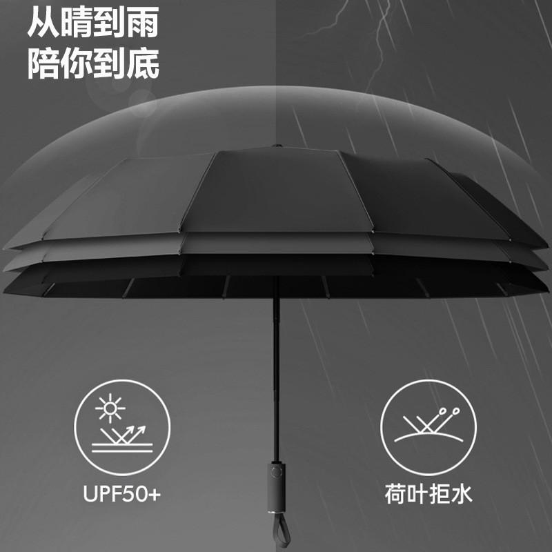264 bone automatic umbrella for women's weather and rain special folding plus size men's wind-resistant reinforced storm umbrella
