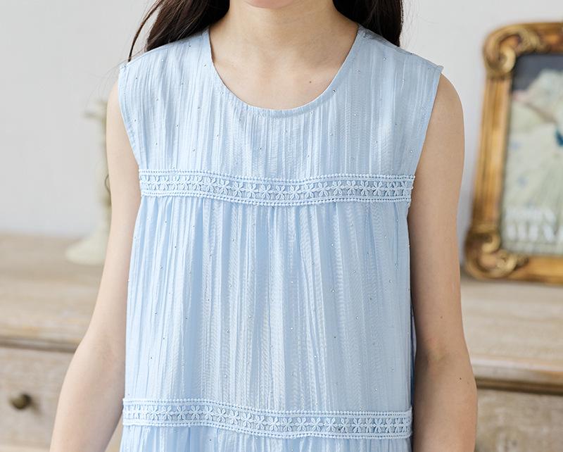 2025 Letní dívčí sladké krajkové sváteční vestové šaty s velkou sukní