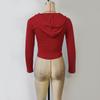 Spring and Autumn Women's Hooded V-Neck Spice Girls Sexy Top Long Sleeve Blouse
