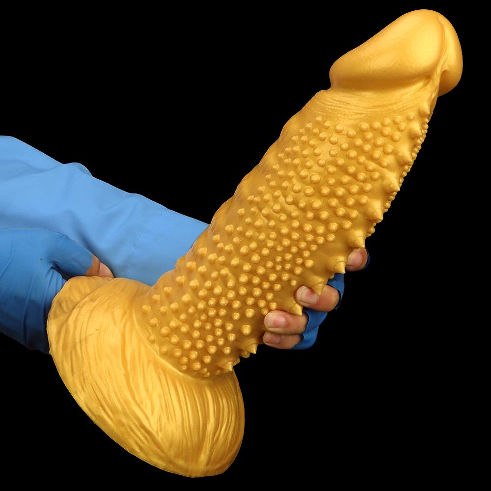 Extra Large Gold Soft Silicone Realistic Dildo Anal Plug Adult Sex Toy Fisting Big Dick Penis