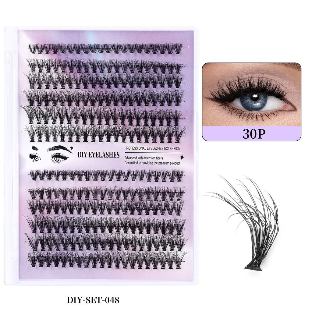 Diy Segmented Fried Hair Single Cluster False Eyelashes 12 Rows Large Capacity Daily Makeup