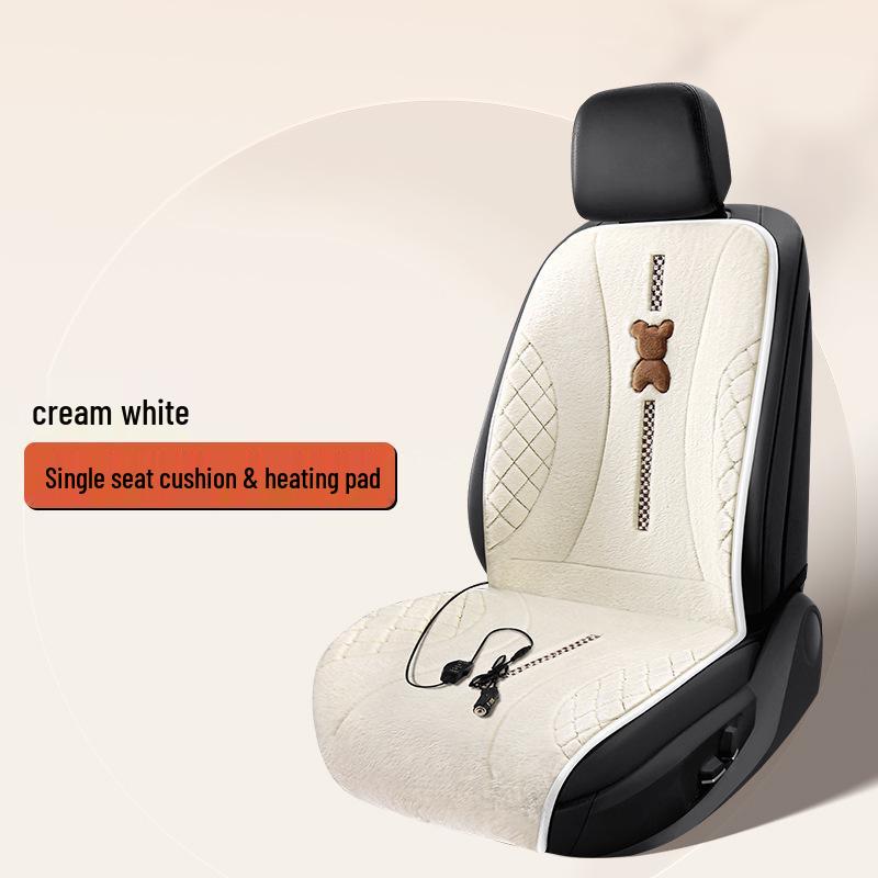 SF Rabbit Plush Heating Pad Car Seat Cushion - Bear Cartoon Winter Warmth Interior Supplies