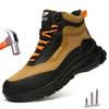 Fashion Work Safety Boots Man Steel Toe Safety Shoes High Top Protective Work Shoes for Men Women Waterproof Lace Up Work Boots Size 48
