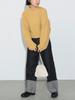 Pants Turnback Wide Denim Pants BLACK S [Beams Heart] (S-M) Women's