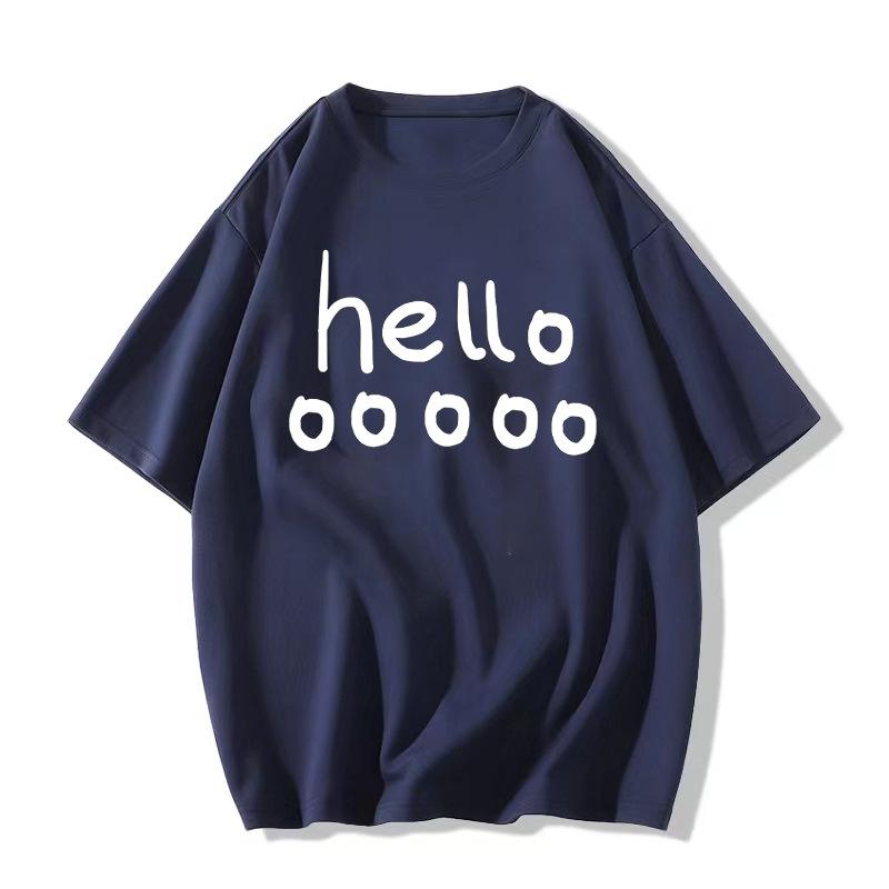 White Letter Cotton Short-sleeved T-shirt Women's New Summer Loose Oversize Half-sleeved Design Top