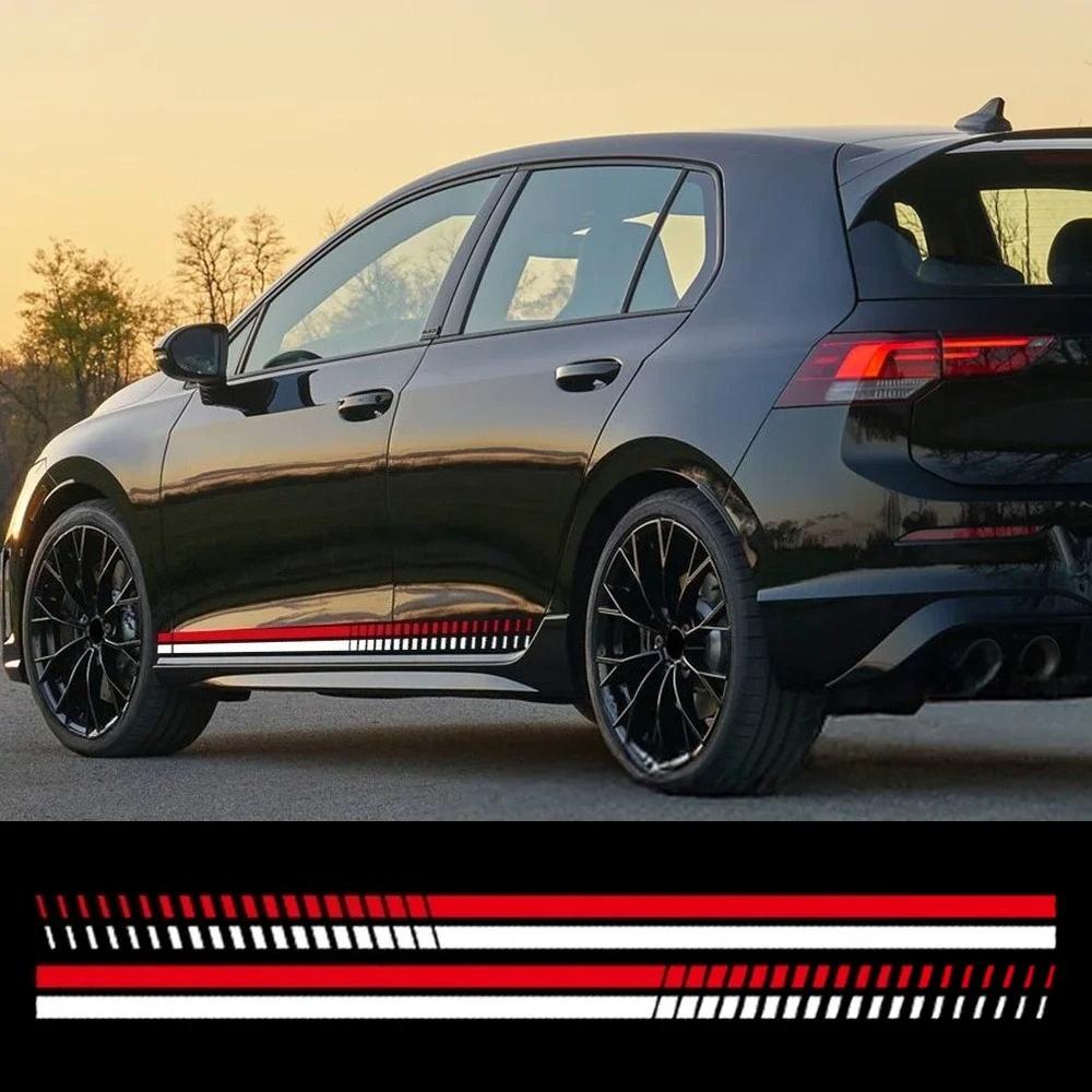 2PCS Car Stickers Car Door Side Vinyl Decals Waterproof PVC Decals Car Body Decoration Stickers Accessories For Volkswagen VW