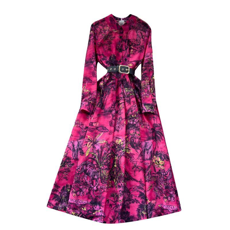 Mild Luxury Retro Atmosphere Temperament Printed Dress