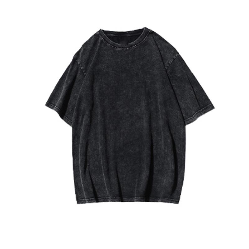 

Летняя женская футболка 2024 года с круглым вырезом, свободного кроя, больших размеров, подходит для веса 80-200 фунтов XL промывают черный