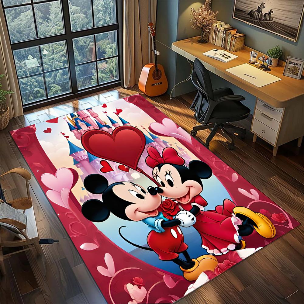 Mickey and Minnie: The Classic Couple Rug Carpet Large Area Rug Non Slip Washable Floor Mat Gamer Room Bedroom Home Decor