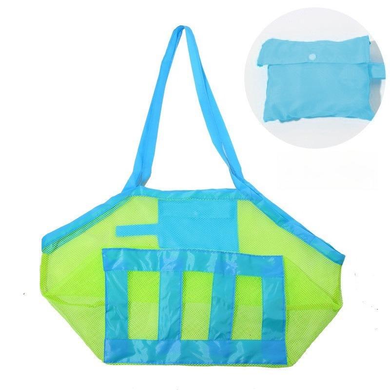1pc Mesh Beach Bag, Toy Storage Bag, Outdoor Travel Folding Organizing Net Bag