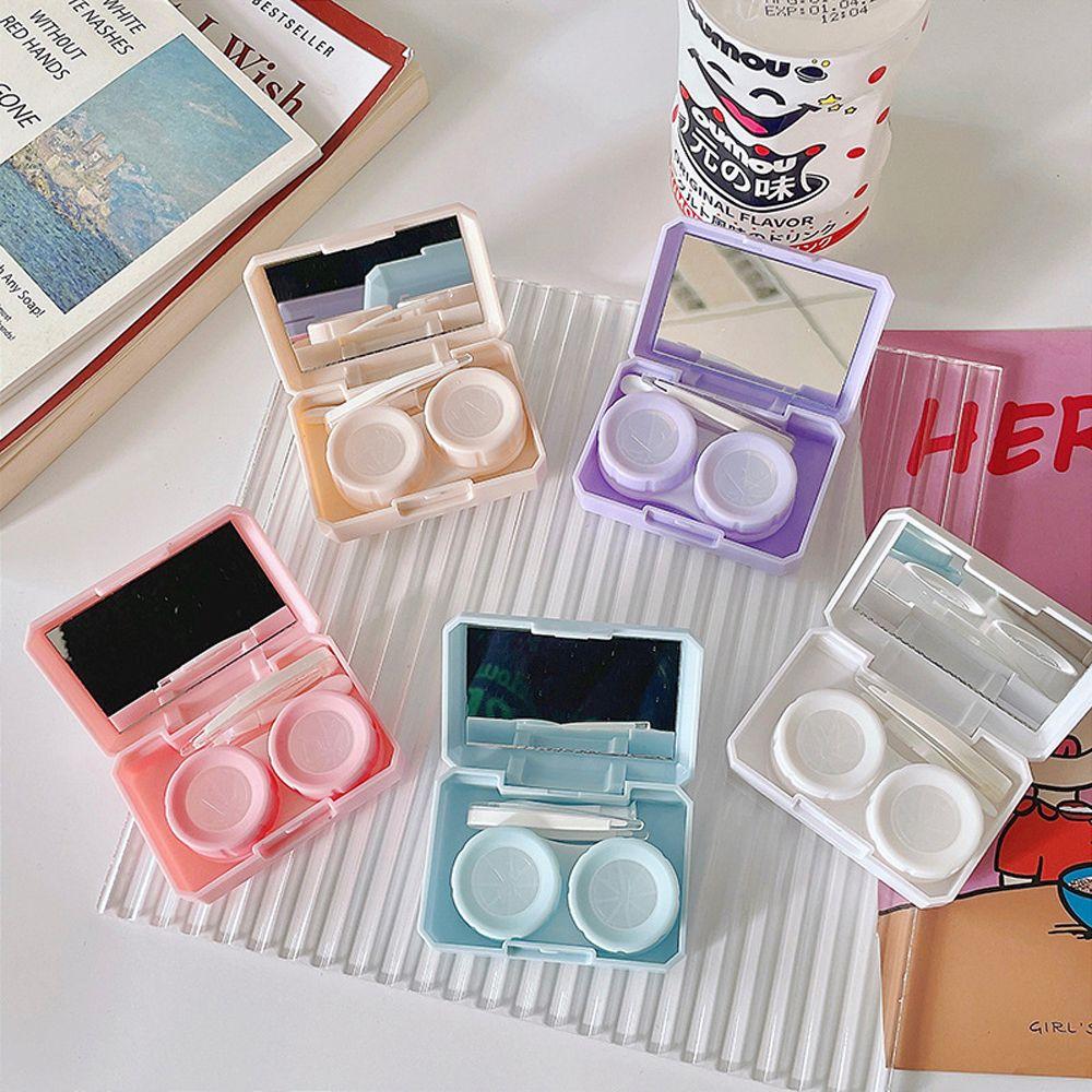 

Коробка для хранения с зеркалом для женщин, контейнер для контактных линз, органайзер для ухода за глазами, набор для хранения контактных линз #1