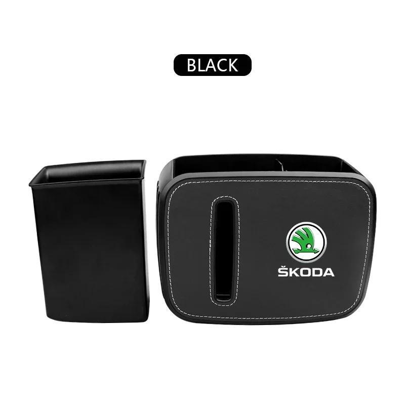2025 New Car Hanging Trash Storage Box ABS Square Trash Can For Skoda Octavia Fabia Kamiq Kapoq Kodiaq Rapid SCALA Superb A5 A7 