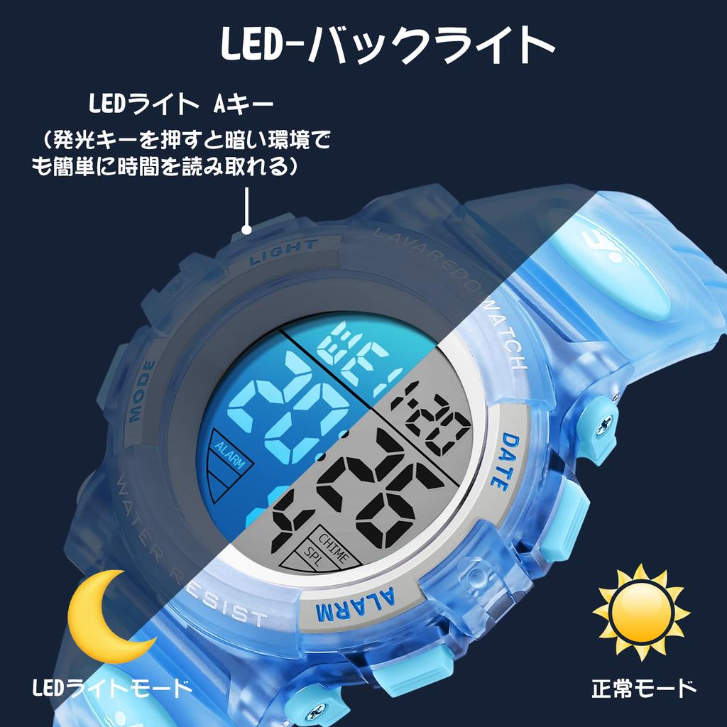 Kids Sports Waterproof Water Resistant To 50 LED Day of the School Entrance Birthday Instruction Manual Included Children's Watch, Digital, Boys'